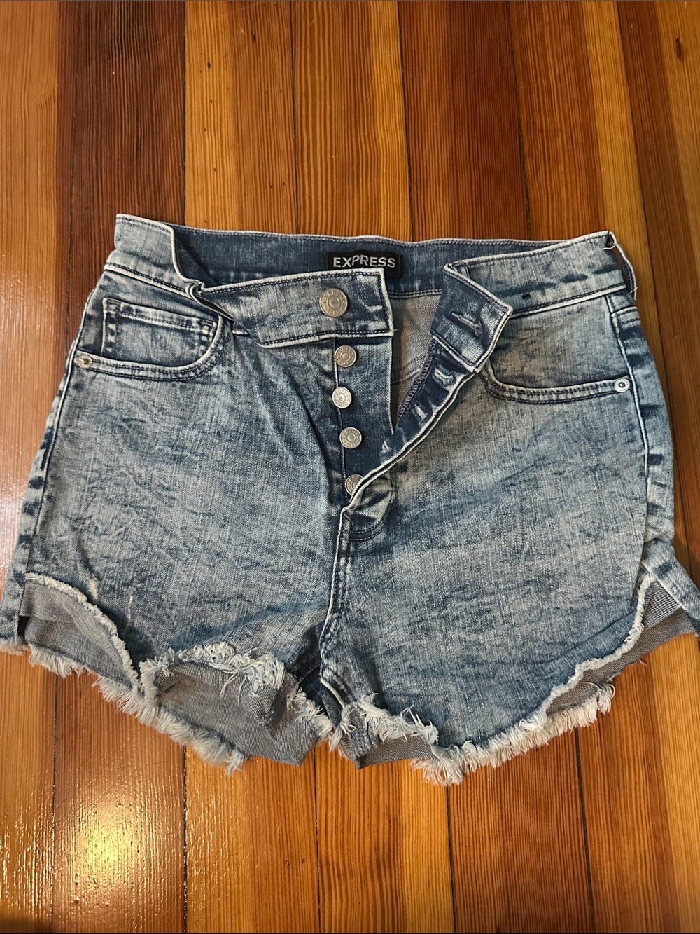 Express Denim Button Up Short
